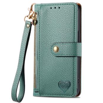 HEART Peňaženkové puzdro pre Motorola Moto G75 5G zelené