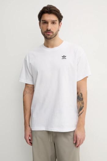 Bavlnené tričko adidas Originals Essential pánske, biela farba, jednofarebné, JD0373
