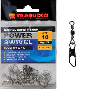 Trabucco obratlík s karabínou barbel safety snap 12 ks-veľkosť 10