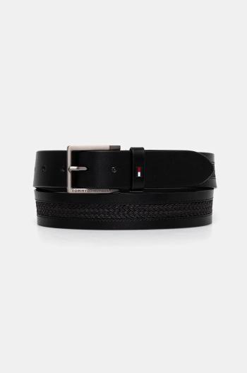 Kožený opasok Tommy Hilfiger pánsky, čierna farba, AM0AM12816