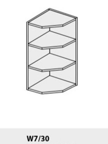 ArtExt Kuchynská linka Brerra - lesk Kuchyňa: Horná skrinka W7/30 / (ŠxVxH) 30 x 72 x 32,5 cm