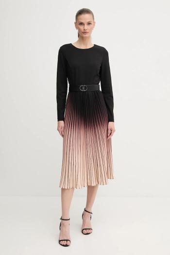 Šaty Dkny čierna farba, midi, áčkový strih, DD4H1C24