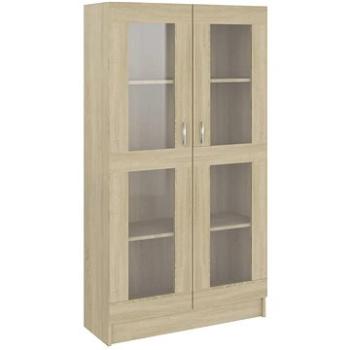 Shumee presklená skriňa dub sonoma 82,5 × 30,5 × 150 cm drevotrieska, 802762
