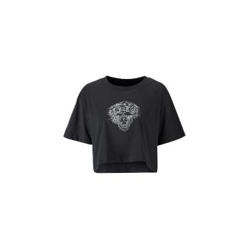 Ed Hardy  Tiger glow crop top black  Tričká s krátkym rukávom Čierna