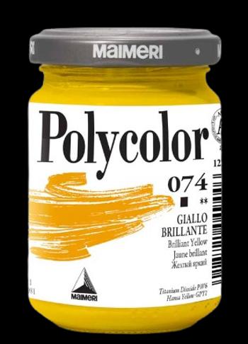 MAIMERI POLYCOLOR - Jemné vinylové farby 074 - brilliant yellow, 140 ml