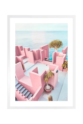 Nástenná dekorácia v ráme home & lifestyle SEA VIEW FROM THE PINK ROOF 50 x 70 cm viac farieb