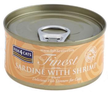 FISH4CATS Konzerva pre mačky Finest sardinka s krevetami 70g