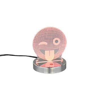 LED stolová lampa Reality Smiley chróm R52641106
