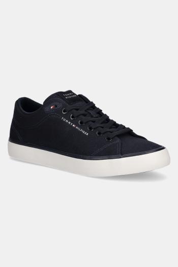 Tenisky Tommy Hilfiger TH HI VULC LOW CORE CANVAS tmavomodrá farba, FM0FM05396