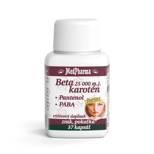 MEDPHARMA Beta karoten forte 25 000 m.j. + PABA + panthenol 37 kapsúl