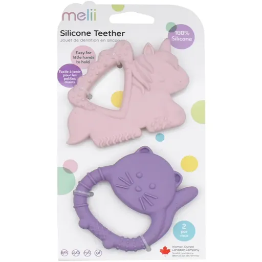 Melii Teethers hryzadielko Unicorn & Cat 2 ks