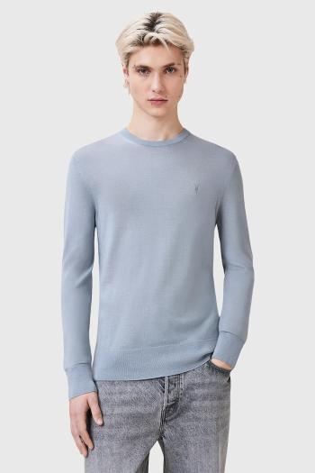 Vlnený sveter AllSaints MODE šedá farba, M002KZ