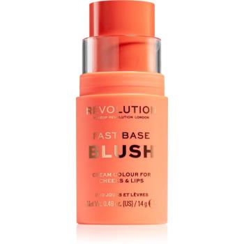 Makeup Revolution Fast Base tónovací balzam na pery a líca odtieň Peach 14 g