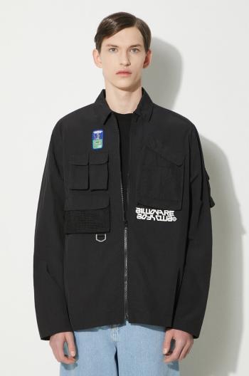Bunda Billionaire Boys Club Multi Pocket Overshirt pánska, čierna farba, prechodná, B24239