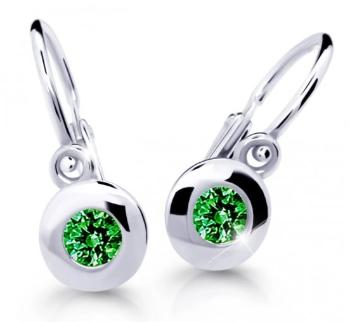 Cutie Jewellery Detské náušnice z bieleho zlata C2589-10-X-2 zelená