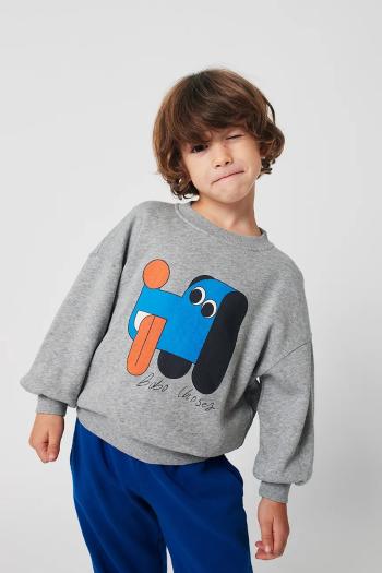 Detská bavlnená mikina Bobo Choses Doggy Mate šedá farba, vzorovaná, 225AC031