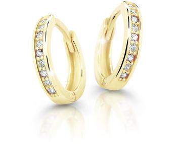 Cutie Jewellery Pôvabné kruhové náušnice zo žltého zlata C3342-80-X-1 biela