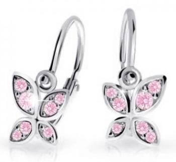 Cutie Jewellery Detské náušnice z bieleho zlata Motýliky C2259-10-X-2 ružová