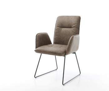 Jedálenská stolička Vinja-Flex taupe vintage tenká základňa čierna