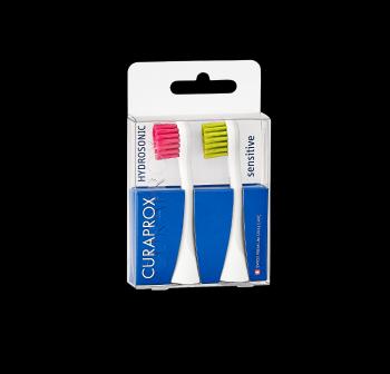 CURAPROX Náhradná hlavica hydrosonickej kefky sensitive červená/zelená 2 ks