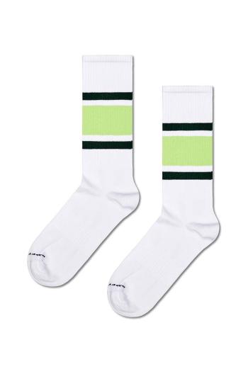 Ponožky Happy Socks Simple Stripe Sneaker Sock biela farba, P001607