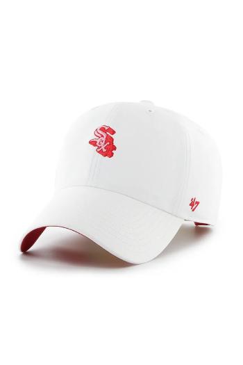 Bavlnená šiltovka 47 brand MLB Chicago White Sox biela farba, jednofarebná, B-CHPCU06GWS-WH