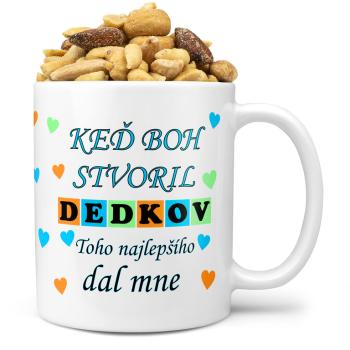 Hrnček Keď boh stvoril dedkov (Náplň hrnčeka: Zmes slaných orieškov)