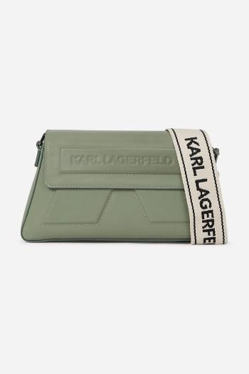 Kožená kabelka Karl Lagerfeld zelená farba, A2W30198