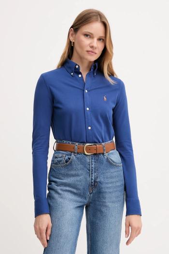 Bavlnená košeľa Polo Ralph Lauren čierna farba, regular, s klasickým golierom, 211924258