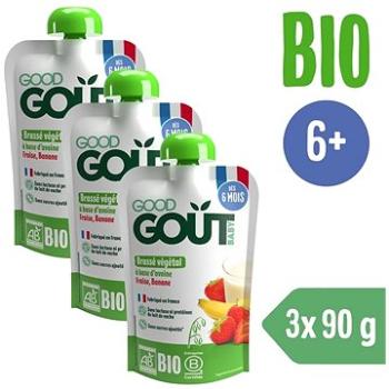 Good Gout BIO Ovsený dezert s jahodou a banánom 3× 90 g (8594200260279)