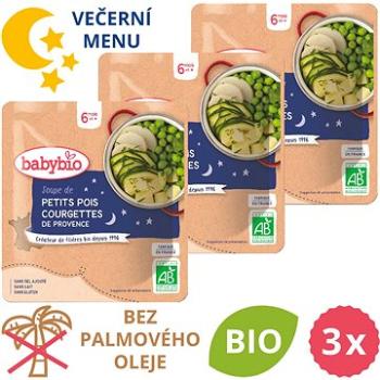 BABYBIO Hrášková polievka s cuketou 3× 190 g (BABY11816s)