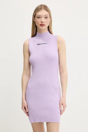 Šaty Karl Lagerfeld Jeans fialová farba, mini, priliehavé, A3W13010