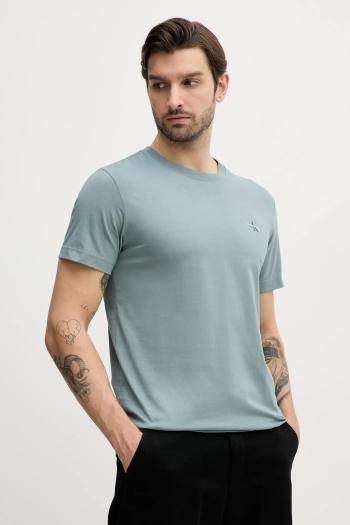 Bavlnené tričko Calvin Klein Jeans 2-pak pánsky, zelená farba, jednofarebný