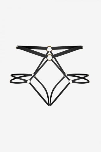Čierne body harness nohavičky Clara