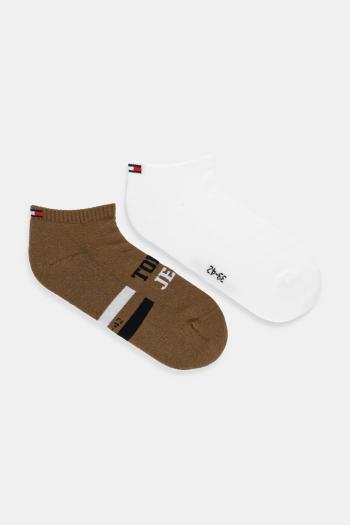 Členkové ponožky Tommy Jeans 2-pak hnedá farba, 701236736