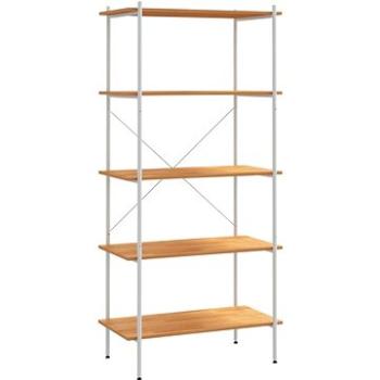 Shumee policový s 5 policami biely a dub 80 × 40 × 163 cm, 336350