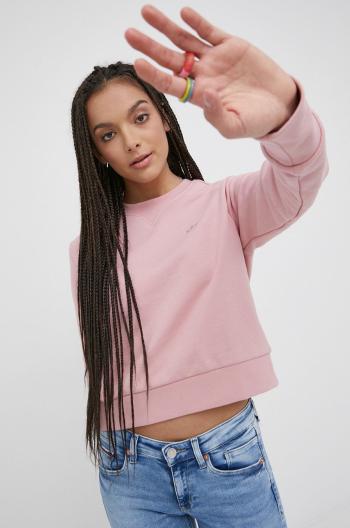 Bavlnená mikina adidas Originals Trefoil Moments HE6923 HE6923-WONMAU, dámska, ružová farba, jednofarebná