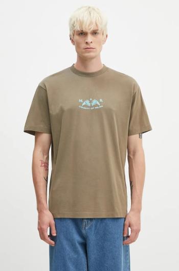 Bavlnené tričko Marcelo Burlon Vintage Logo Basic Tee pánske, zelená farba, s potlačou, CMAA056F24JER0066E4D