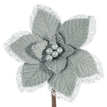ArtFir Vianočný kvet 57A | sivá 16 cm