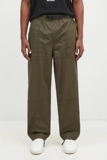 Nohavice Butter Goods TRS Pant pánske, zelená farba, rovné, BG243722
