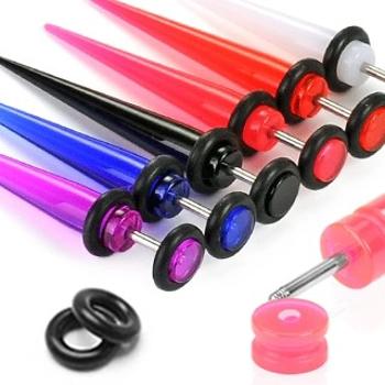 Fake expander z UV akrylu - Farba piercing: Fialová