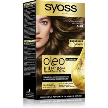 Syoss Oleo Intense Culoare permanenta pentru par cu ulei culoare 5-86 Sweet Brown 2x50 ml