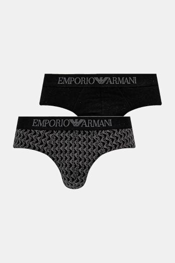 Slipy Emporio Armani Underwear 2-pak pánske, čierna farba, EM000251 AF10797