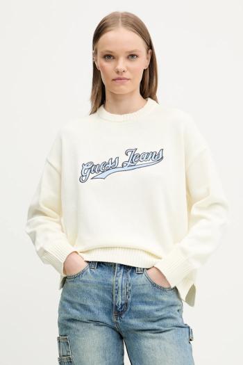 Bavlnený sveter Guess Jeans dámsky, béžová farba, W5GR00 Z3HM1