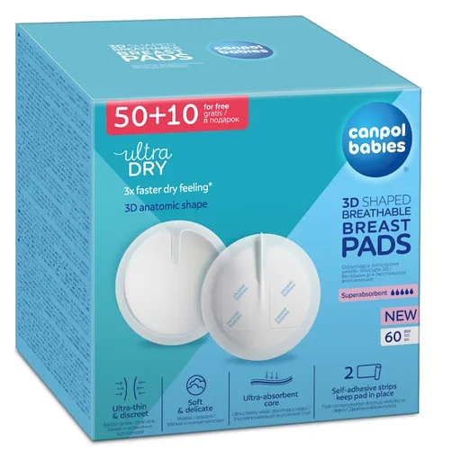 CANPOL BABIES Tampóny do podprsenky Standard 50 + 10 kusov