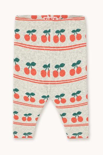 Bavlnené legíny pre bábätká Tinycottons CHERRY PATTERN RIB BABY PANT biela farba, vzorované, AW25-222