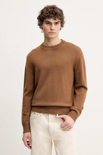 Vlnený sveter Sunflower pánsky, hnedá farba, tenký, 3039