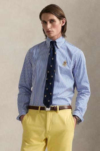 Košeľa Polo Ralph Lauren modrá farba, regular, s klasickým golierom, 710965413