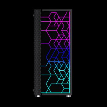 Gembird Computer Fornax 2500 ARGB/Midi Tower/Transpar./Čierna