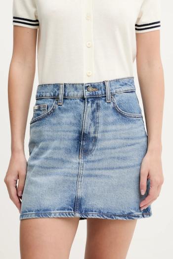Rifľová sukňa Guess Jeans mini, puzdrová, W5GD0Q D5M4A